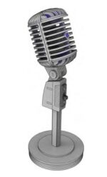 Laser Cut Wooden Microphone 3D Model Shure Microphone 55S 3mm Free Vector