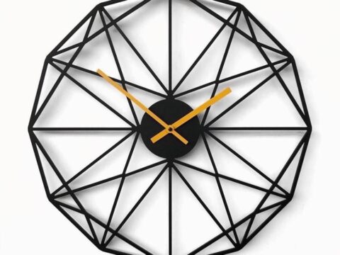 Laser Cut Polygon Wall Clock Free Vector