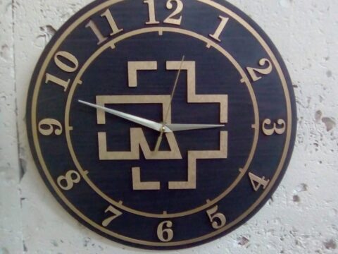 Laser Cut Rammstein Band Logo Wall Clock Template Free Vector