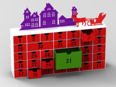 Christmas Advent Calendar 31 Day Calendar December Laser Cut Free Vector