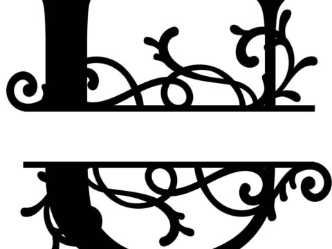 Flourished Split Monogram U Letter Free Vector