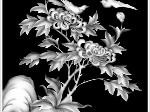 Grayscale Flower Picture BMP File