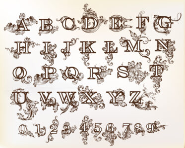 Decorative English Letters Design Free Vector