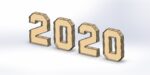 Laser Cut New Year 2020 DXF File