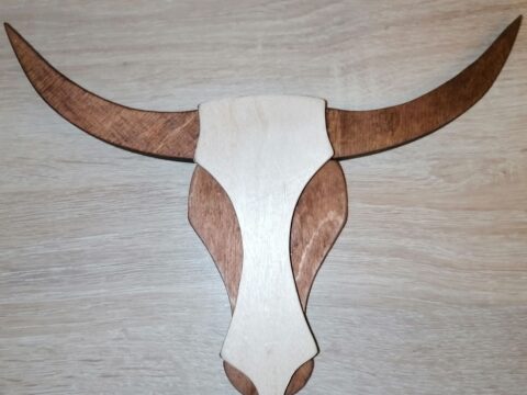 Laser Cut Wooden Bull Head Wall Decor Free Vector