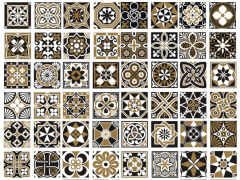 Seamless Geometric Patterns And Ornaments Free Vector