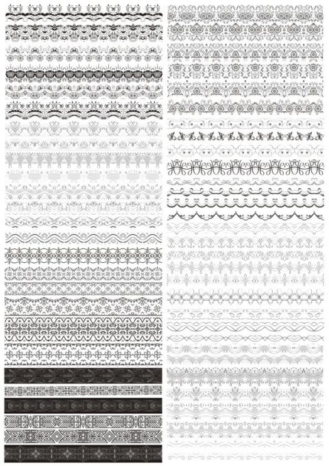 Set of Horizontal Decorative Borders Free Vector