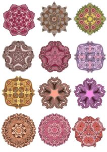 Vector Mandala Ornament Set Free Vector