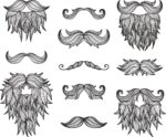 Moustaches Beard Set Free Vector