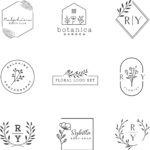 Floral Logo Design Set Free Vector