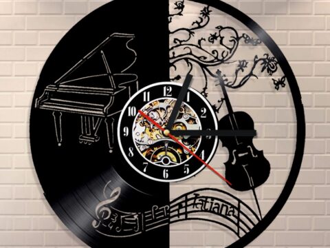Music Wall Clock Vinyl Cd Record Wall Clock Laser Cut Template Free Vector