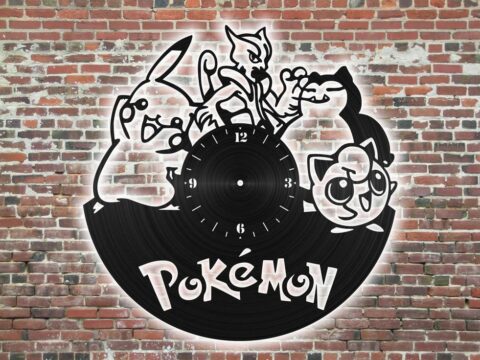 Laser Cut Pokemon Clock Free Vector
