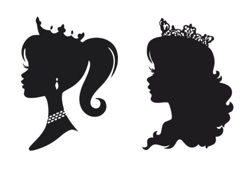 Princess Stencil Silhouettes Free Vector