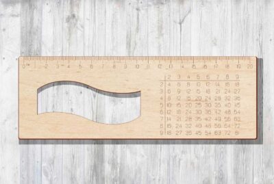 Laser Cut Ruler With Multiplication Table 20 cm Ruler Free Vector