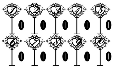 Laser Cut Freestanding Table Stand Numbers Free Vector