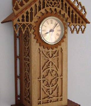 Laser Cut Wooden Antique Wall Clock Template Free Vector