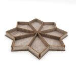 Laser Cut Wooden Octahedron Serving Tray With Sections Free Vector