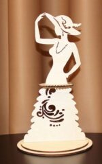 Laser Cut Lady In A Hat Fashion Napkin Holder Free Vector