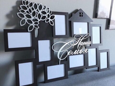 Decorative Family Photo Frames Laser Cutting Template Free Vector
