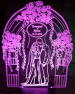 Couple Personalized 3d Illusion Lamp Laser Cutting Template DXF File