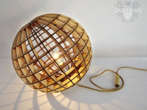 Laser Cut Wood Spherical Lamp DXF File