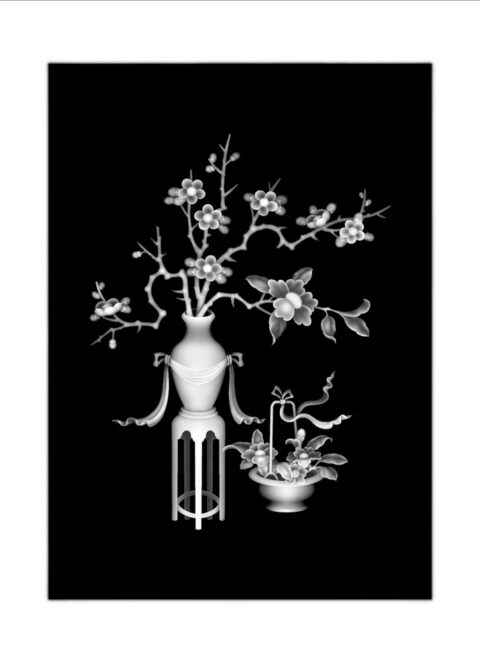 3D Grayscale Image Vase BMP File