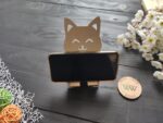 Laser Cut Cute Cat Smartphone Stand Free Vector
