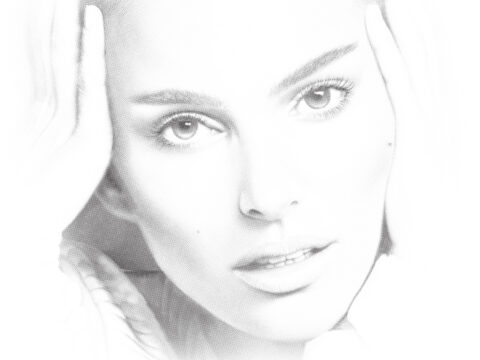 Laser Cut Engrave Natalie Portman Pencil Drawing Portrait Free Vector