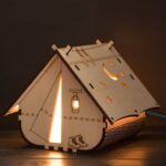 Laser Cut Decorative Tent Shaped Lamp 4mm Free Vector