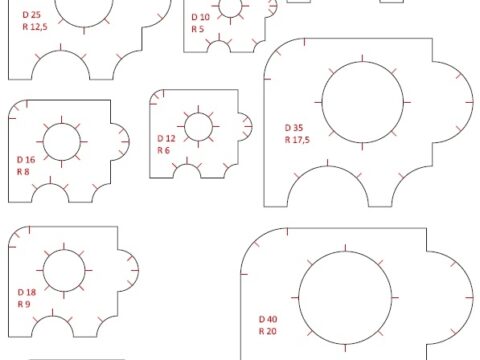 Laser Cut Radius Circle And Corner Cutting Stencils Free Vector
