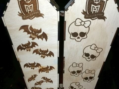 Laser Cut Engraved Coffin Free Vector