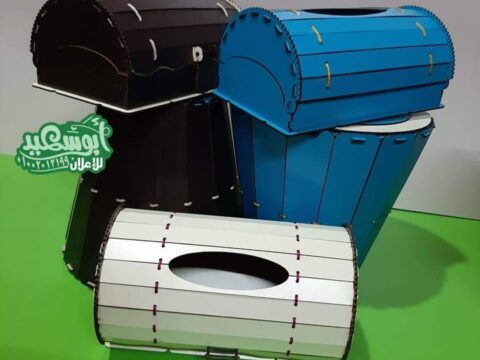 Laser Cut Tissue Box And Waste Paper Basket Dustbin Set DXF File