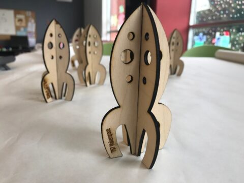 Laser Cut Mini Rocket Ship DXF File