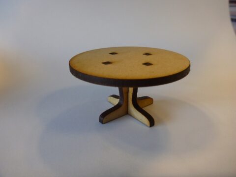 Lasercut Round Table for a Doll House DXF File