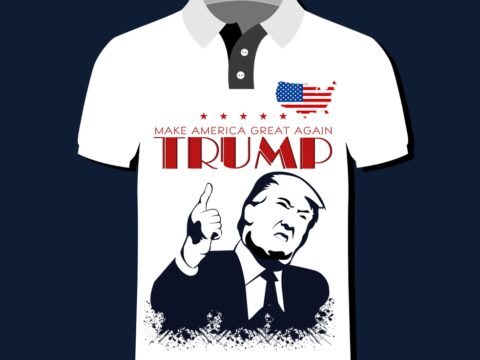 America Tshirt Template Slogan President Flag Free Vector