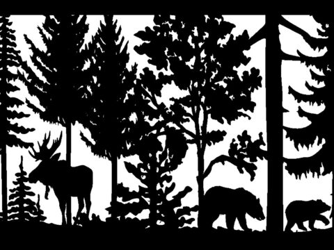 28 X 96 Three Moose Two Bear Two Deer Plasma Art DXF File
