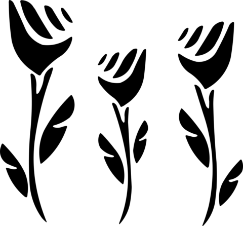 Monochrome Floral Vector Free Vector