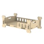Laser Cut Cute Dog Bed Puppy Crib Pet Furniture Free Vector