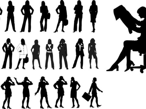 Silhouettes of Business Women Free Vector