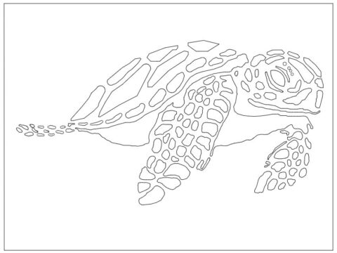 Laser Cut Sea Turtle DXF File