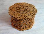 Laser Cut Wooden Decorative Octagon Gift Box Jewelry Storage Box Free Vector
