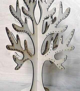 Laser Cut Plywood Tree For Decorations Free Vector