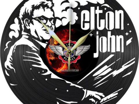 Elton John Vinyl Record Clock Laser Cut Template Free Vector