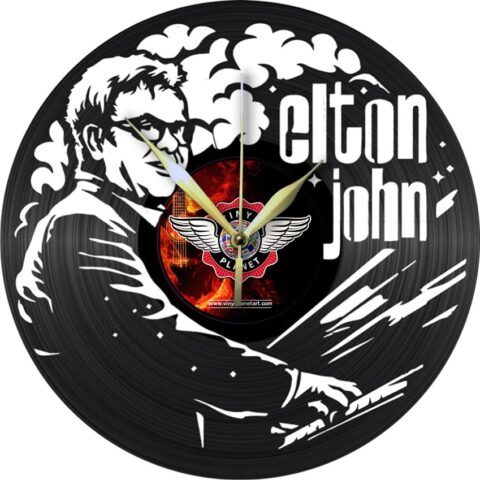 Elton John Vinyl Record Clock Laser Cut Template Free Vector