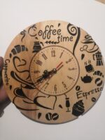 Laser Cut  Coffee Time Wall Clock Template Free Vector