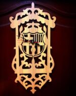 Laser Cut FC Barcelona Wall Clock Template Free Vector