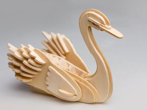 Swan 3D Puzzle 3mm Free Vector