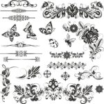 Ornaments Nsect Set Free Vector