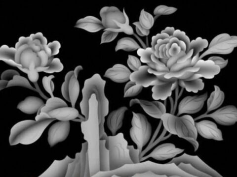 Flowers 3D Grayscale Images for 3D Engraving BMP File