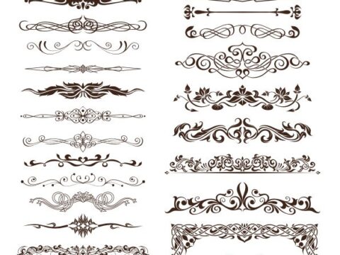 Ornate Vintage Borders and Rule Lines Free Vector